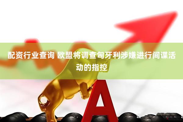 配资行业查询 欧盟将调查匈牙利涉嫌进行间谍活动的指控